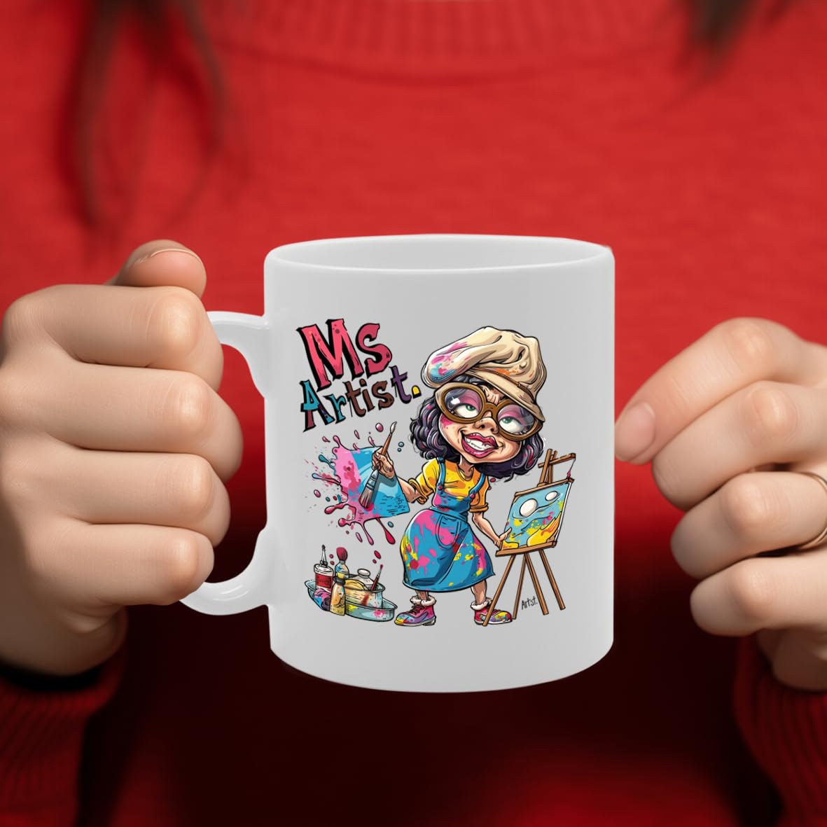 Ms Artist Ceramic  - Ideal For Female Artists, Creatives, And Art Enthusiasts - 11Oz Coffee  With Inspirational Design Mg6295 - Funny Printed Coffee Mug - Great Gift Idea