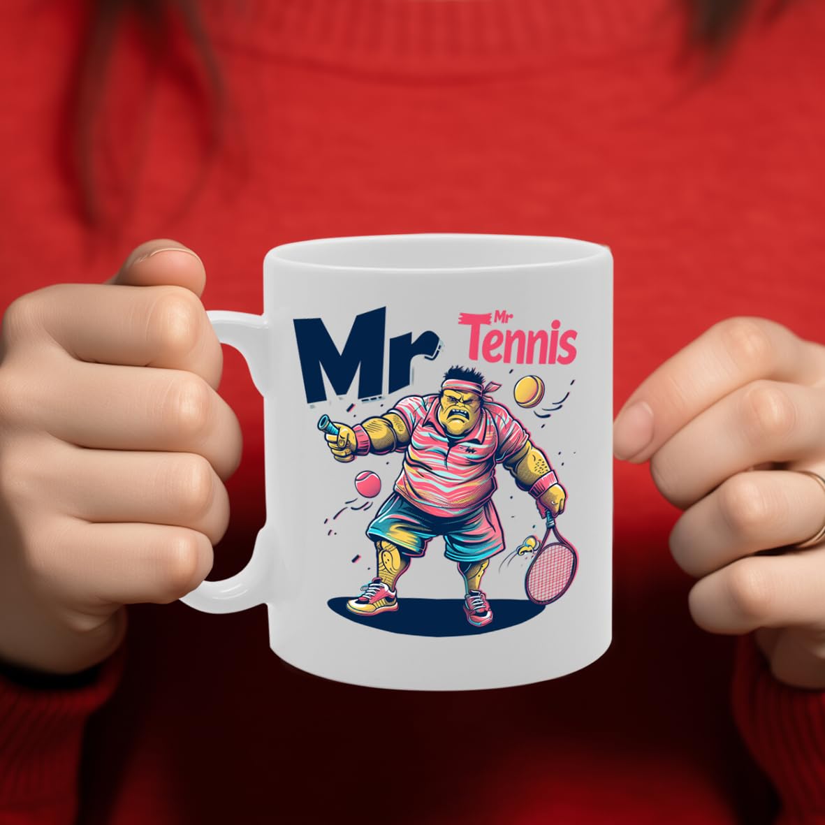 Mr Tennis  - For Tennis Players, Sports Enthusiasts, Tennis Fans, Durable Ceramic, Dishwasher Safe, Premium Print Mg6096 - Funny Printed Coffee Mug - Great Gift Idea