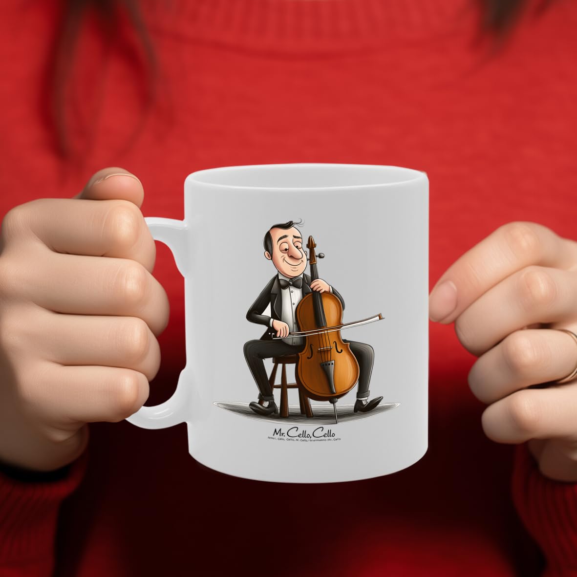 11Oz Ceramic  Mg6547 Featuring Mr Cello – For Musicians And Music Lovers - Funny Printed Coffee Mug - Great Gift Idea