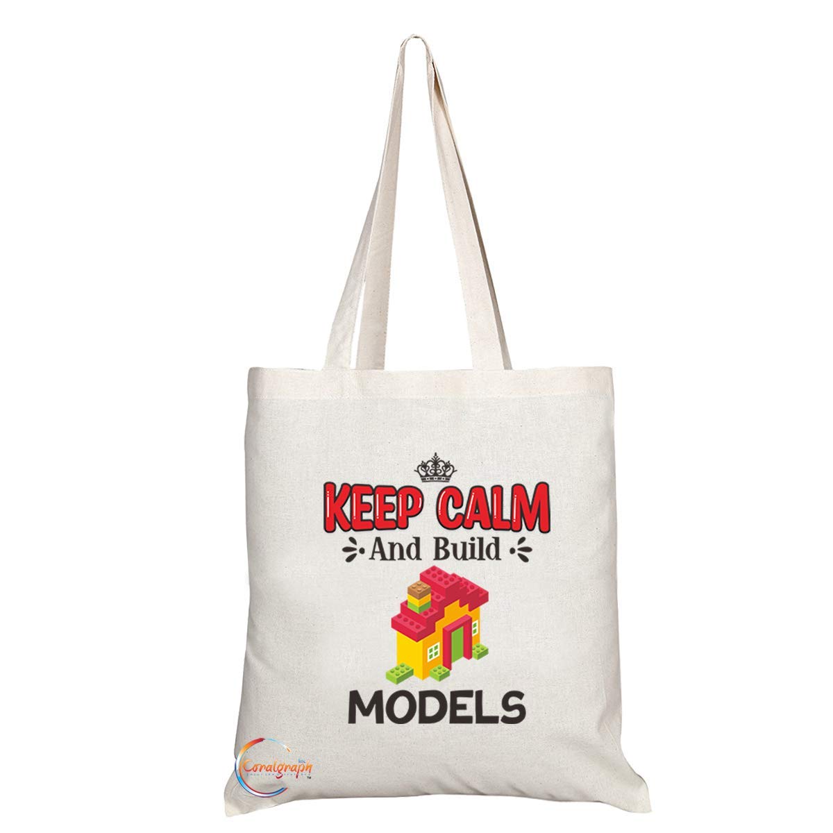 TB1083 Keep Calm and Build Models Novelty Present Gift Printed Eco-Friendly Stylish Long Handled Tote Shoulder Bag