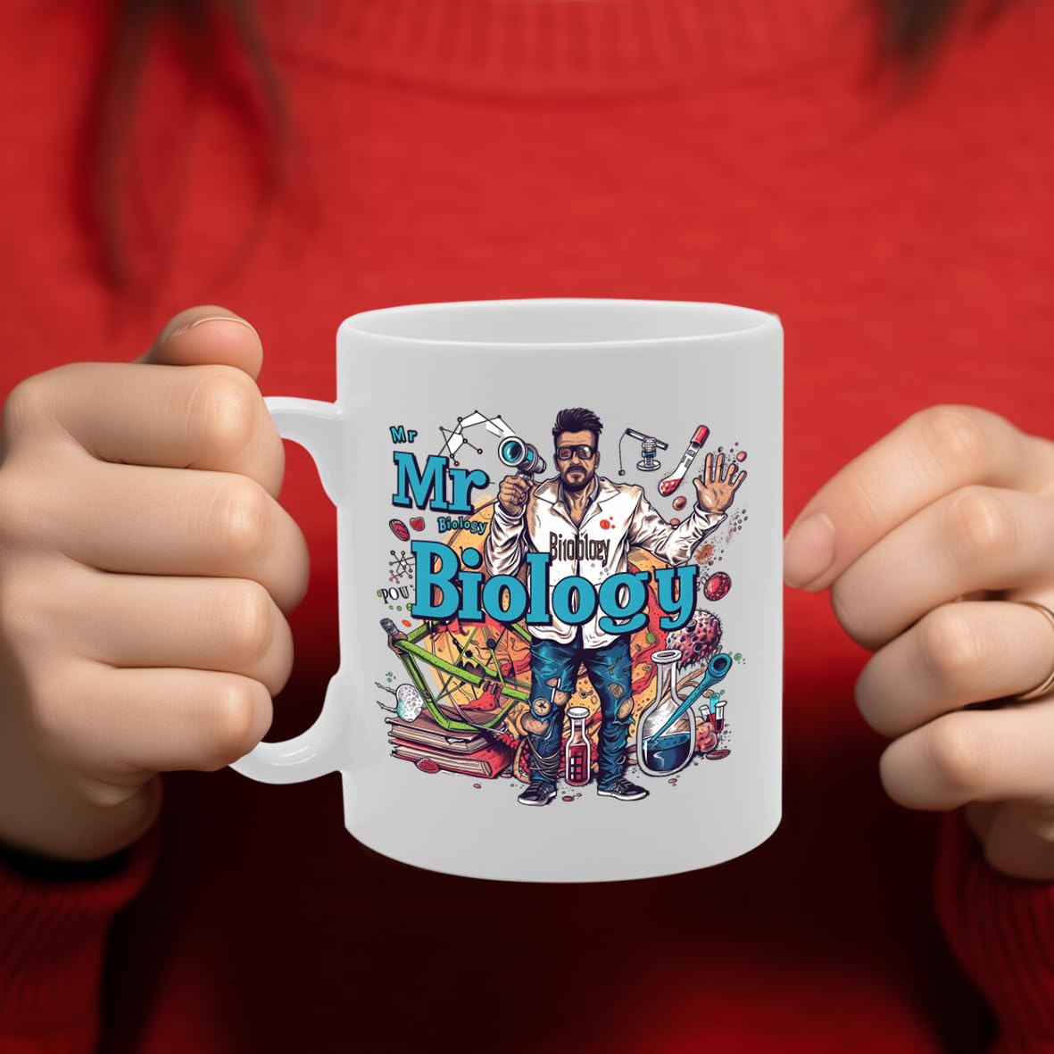 Mr Biology  - For Biology Teachers, Scientists, Research Enthusiasts, Durable Ceramic, Dishwasher Safe, Premium Print Mg6098 - Funny Printed Coffee Mug - Great Gift Idea