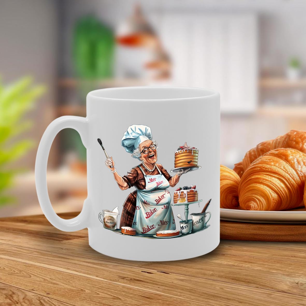 Mrs Baker  - For Bakers, Pastry Chefs, Baking Enthusiasts, Durable Ceramic, Dishwasher Safe, Celebrates Baking And Pastry Arts Mg6039 - Funny Printed Coffee Mug - Great Gift Idea