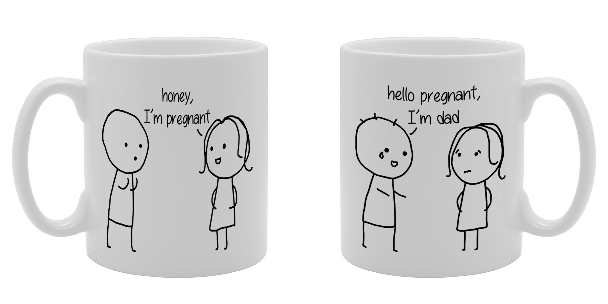 Honey I'M Pregnant/Hello Pregnant I'M Dad   Printed Ceramic Tea Coffee  Mg037 - Funny Printed Coffee Mug - Great Gift Idea