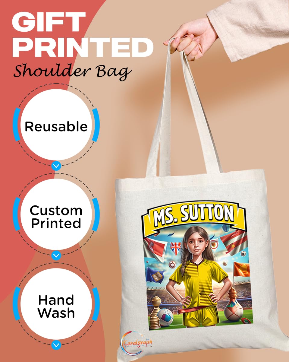 TB1693 Mrs Sutton Footie Fan Lady Girl Tote Bag - Eco-Friendly, Stylish, Long Handled, Perfect Novelty Gift by