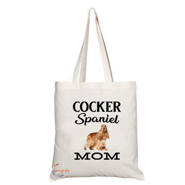 TB574 COCKER Spaniel MOM Novelty Present Gift Printed Eco-Friendly Stylish Long Handled Tote Shoulder Bag