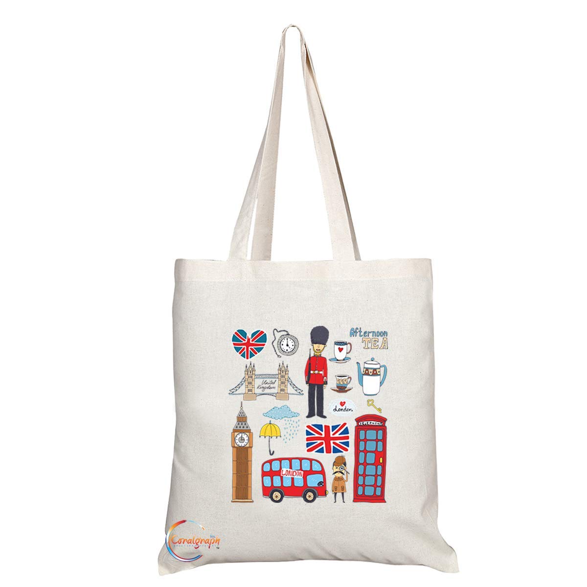 TB670 Original London Adventure Novelty Present Gift Printed Eco-Friendly Stylish Long Handled Tote Shoulder Bag