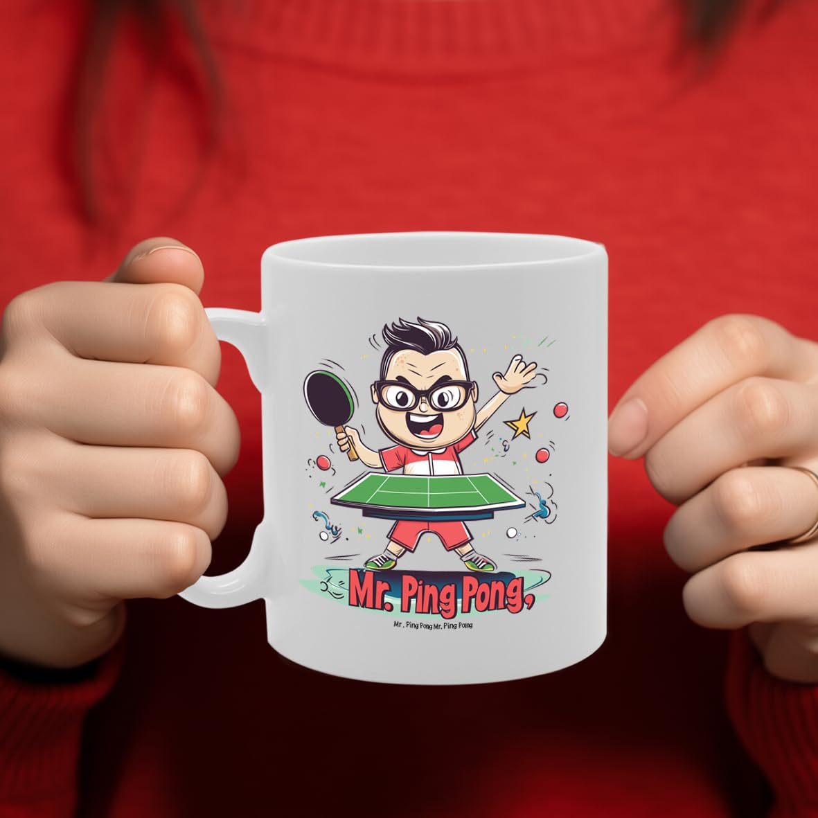 11Oz Ceramic  Featuring Popular Sports Designs From Around The World – Ideal For Sports Fans And Enthusiasts (Table Tennis Mg6566) - Funny Printed Coffee Mug - Great Gift Idea