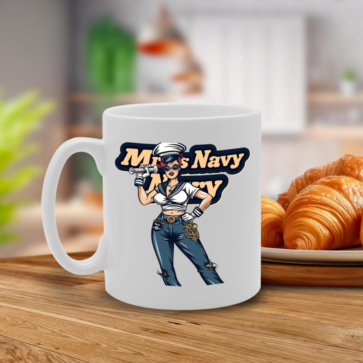 Mrs Navy  - Ideal For Navy Personnel, Military Enthusiasts, Veterans - Dishwasher Safe Mg6004 - Funny Printed Coffee Mug - Great Gift Idea
