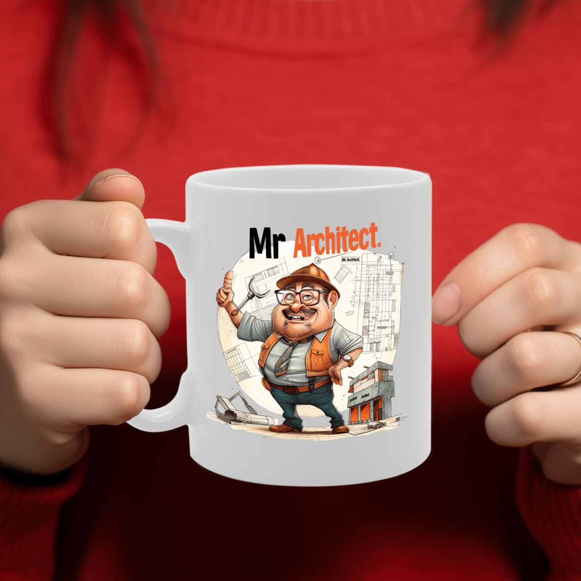 Mr Architect  - For Architects, Design Enthusiasts, Urban Planners, Durable Ceramic, Dishwasher Safe Mg6048 - Funny Printed Coffee Mug - Great Gift Idea