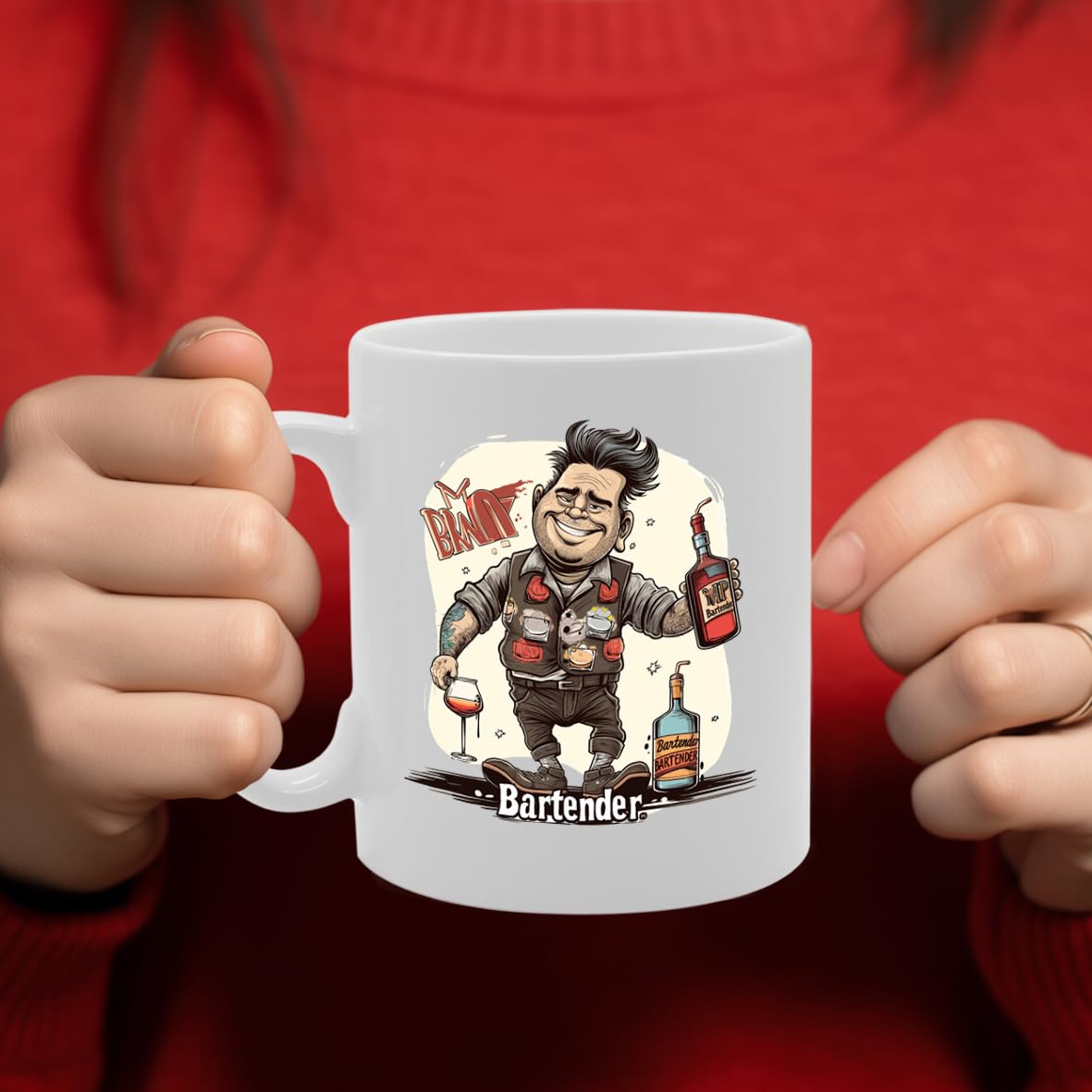 Mr Bartender Ceramic  - Ideal For Bartenders, Mixologists, And Bar Staff - 11Oz Coffee  With Stylish Design Mg6300 - Funny Printed Coffee Mug - Great Gift Idea