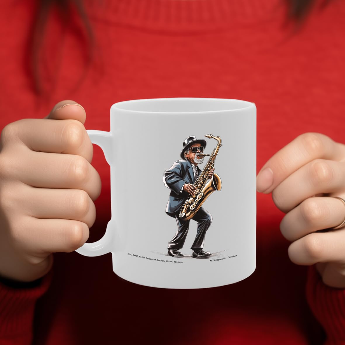 11Oz Ceramic  Featuring Saxophone Mg6587 –  For Musicians And Music Lovers - Funny Printed Coffee Mug - Great Gift Idea