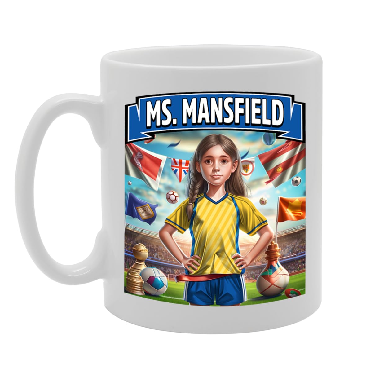 Ms Mansfield   Printed Tea Coffee Ceramic  For Footie Fan Ladies Girls Mg6384 - Funny Printed Coffee Mug - Great Gift Idea