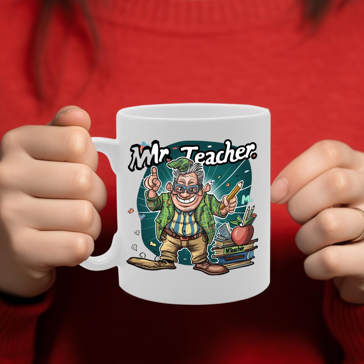 Mr Teacher  - Crafted For Male Teachers, Educators, School Staff, Sturdy Ceramic, Dishwasher Safe Mg6014 - Funny Printed Coffee Mug - Great Gift Idea