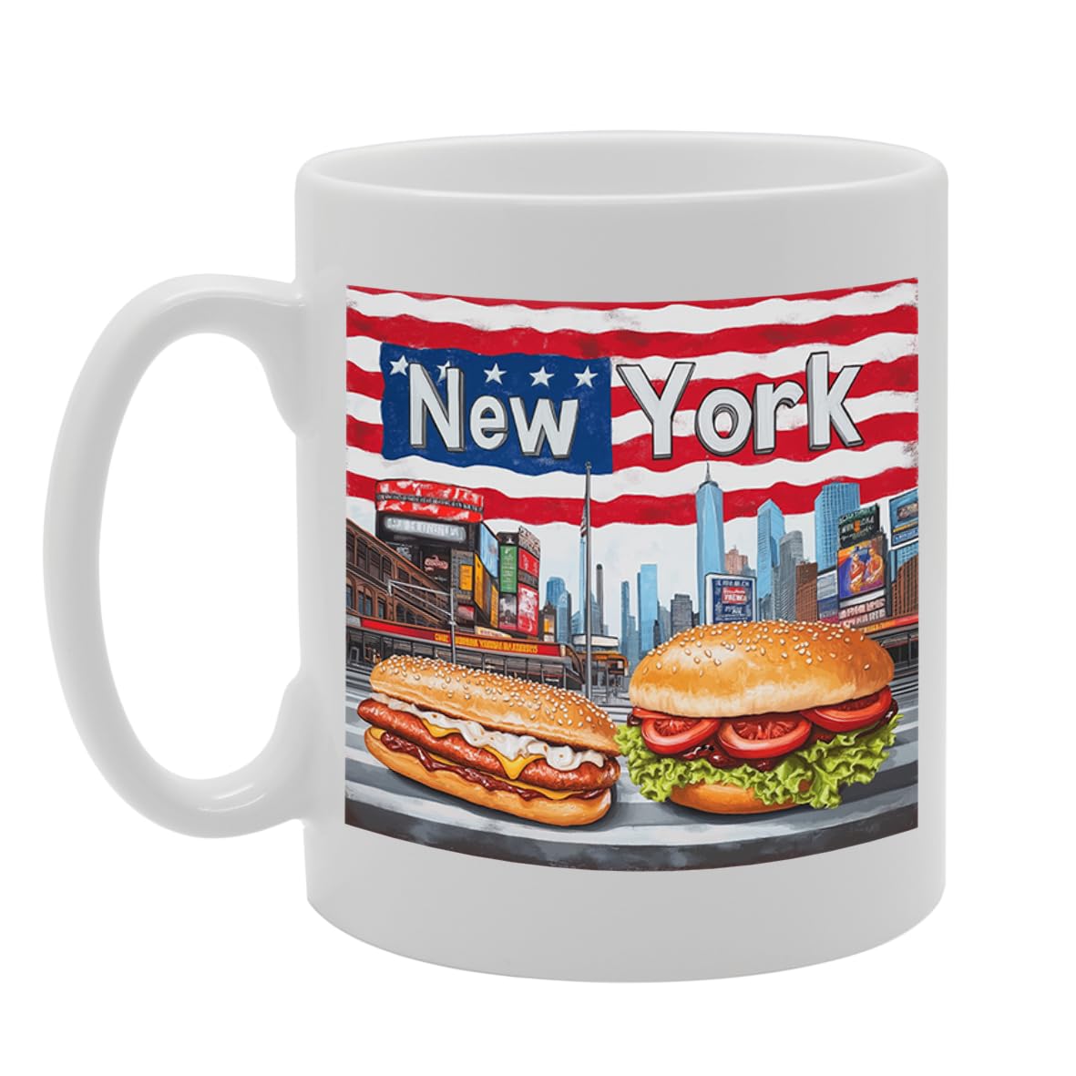Various New York Usa Themed Ceramic  –   Coffee Tea Cup With Iconic New York Designs (New York Mg2354) - Funny Printed Coffee Mug - Great Gift Idea