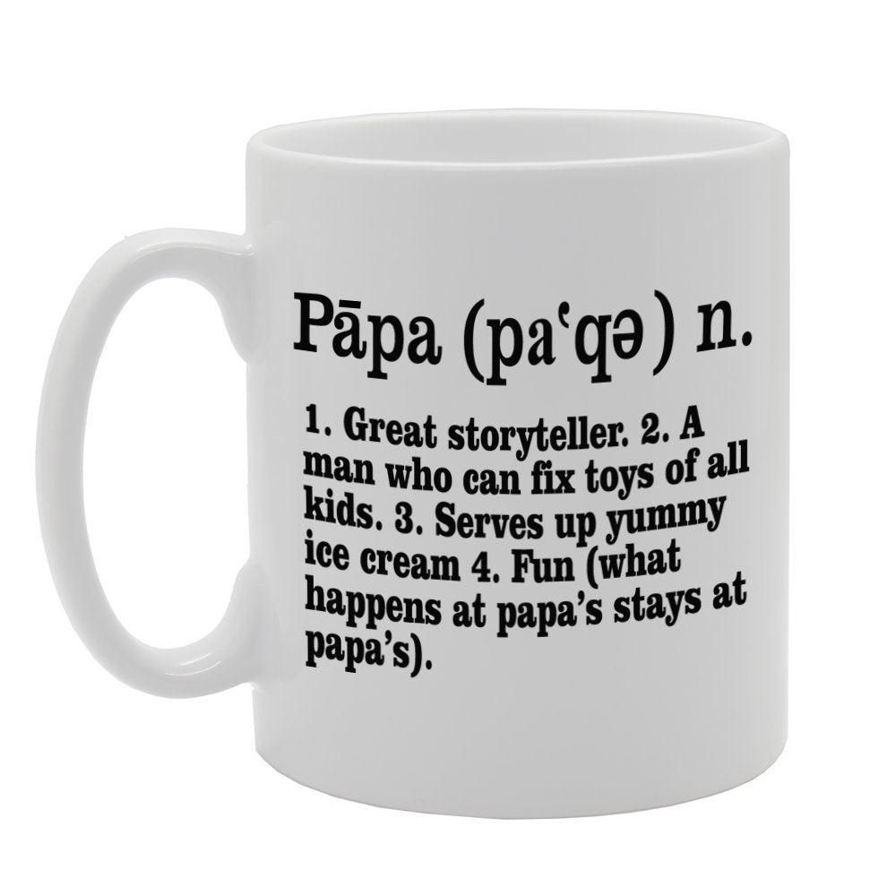 Meaning Of Papa   Printed Tea Coffee Ceramic  Mg872 - Funny Printed Coffee Mug - Great Gift Idea