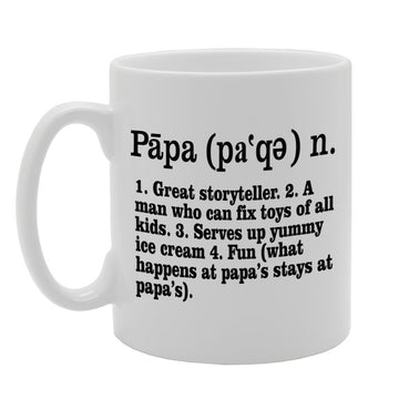 Meaning Of Papa   Printed Tea Coffee Ceramic  Mg872 - Funny Printed Coffee Mug - Great Gift Idea