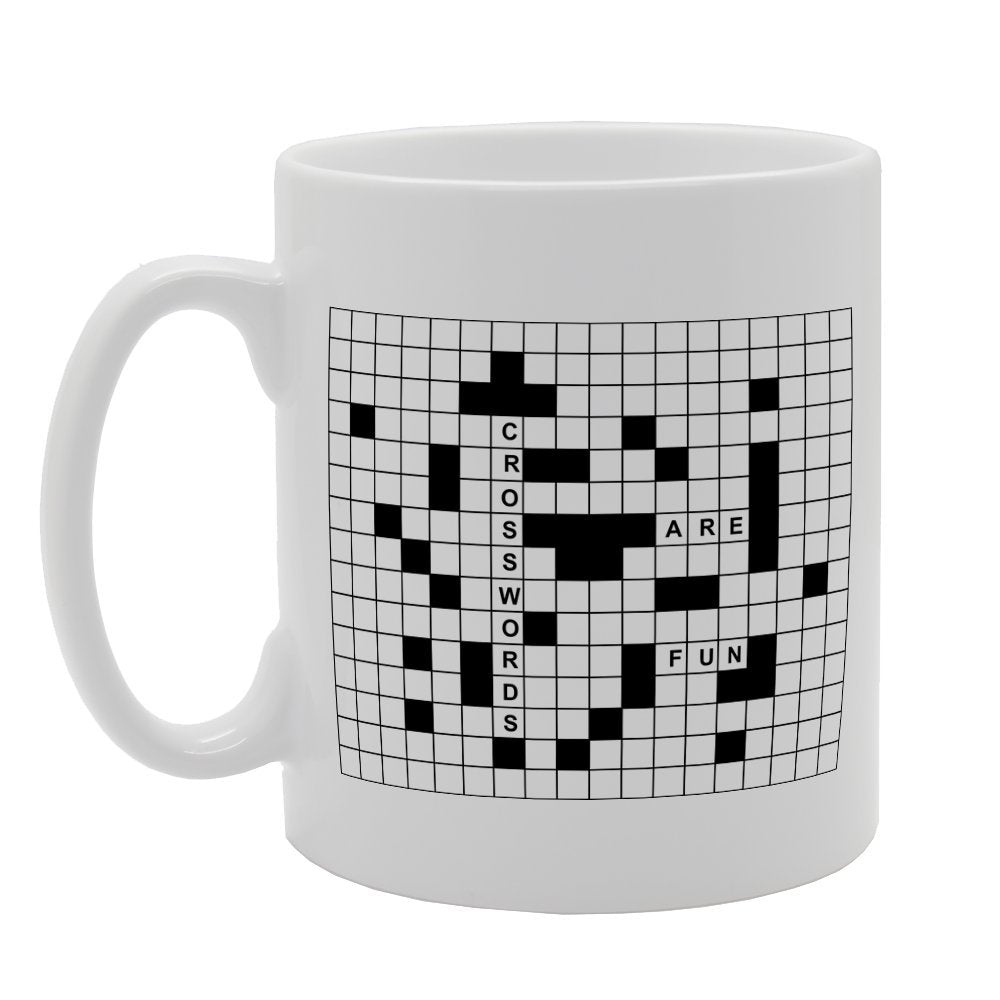 Crosswords Are Fun Illustration   Printed Tea Coffee Ceramic  Mg2591 - Funny Printed Coffee Mug - Great Gift Idea