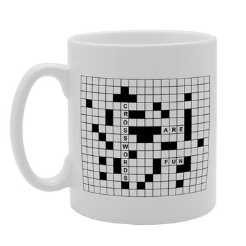 Crosswords Are Fun Illustration   Printed Tea Coffee Ceramic  Mg2591 - Funny Printed Coffee Mug - Great Gift Idea