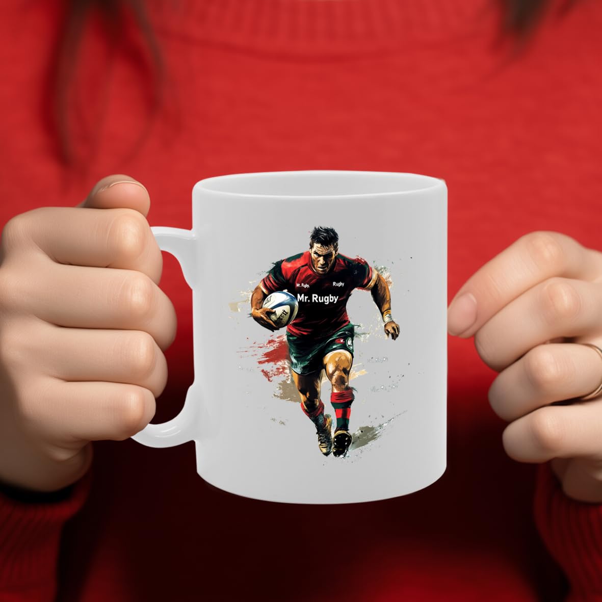 11Oz Ceramic  Featuring Popular Sports Designs From Around The World – Ideal For Sports Fans And Enthusiasts (Rugby Mg6569) - Funny Printed Coffee Mug - Great Gift Idea