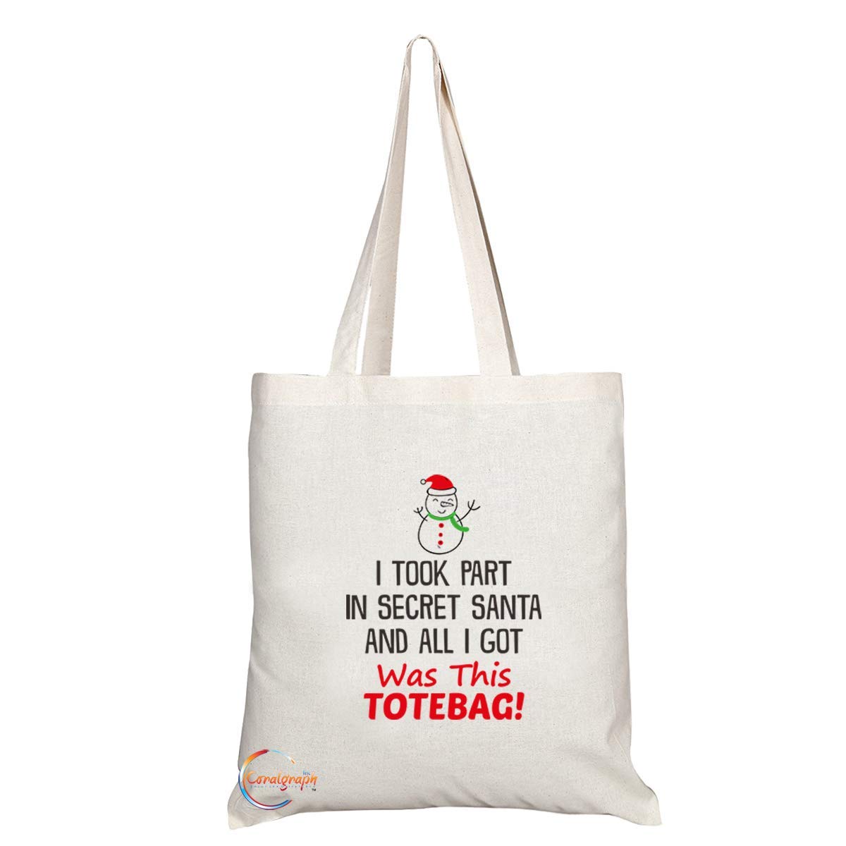 TB501 I TOOK PART IN SECRET SANTA AND ALL I GOT WAS THIS TOTEBAG! Novelty Present Gift Printed Eco-Friendly Stylish Long Handled Tote Shoulder Bag