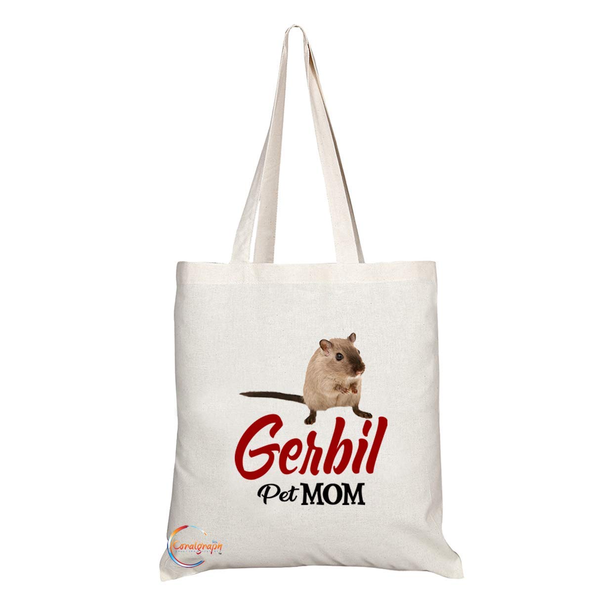 TB618 Pet MOM Gerbil Novelty Present Gift Printed Eco-Friendly Stylish Long Handled Tote Shoulder Bag