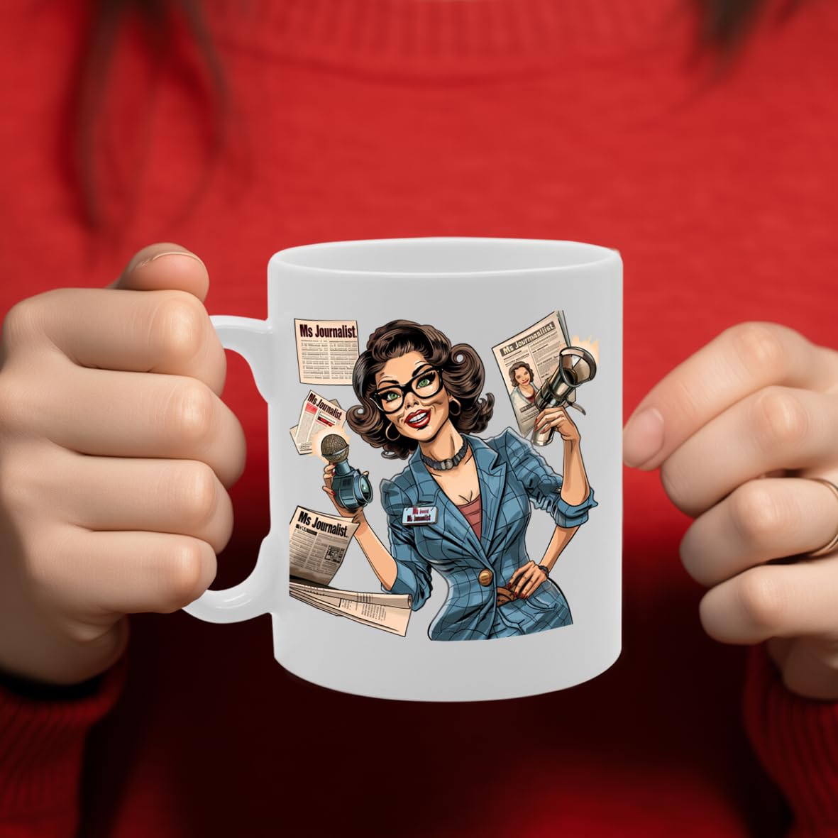 Ms Journalist  - For Female Journalists, Writers, Media Enthusiasts, Durable Ceramic, Dishwasher Safe, Premium Print For Daily Use Mg6051 - Funny Printed Coffee Mug - Great Gift Idea