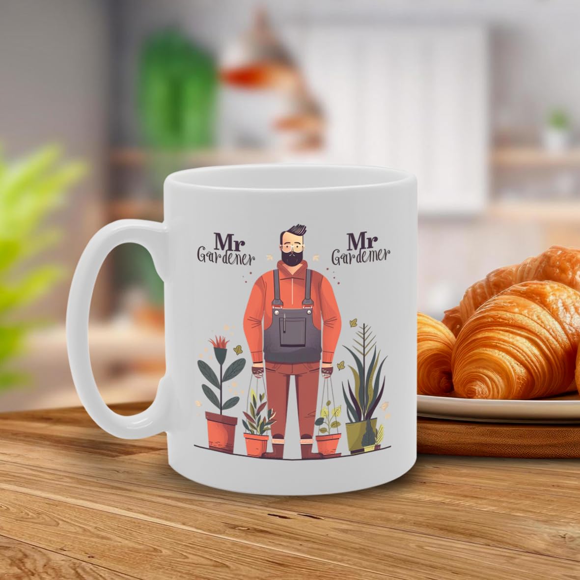 Mr Gardener  - Ideal For Gardeners And Plant Lovers, Unique Garden Tool Handle Design, 11Oz Ceramic Coffee  For Horticulture Enthusiasts Mg5910 - Funny Printed Coffee Mug - Great Gift Idea