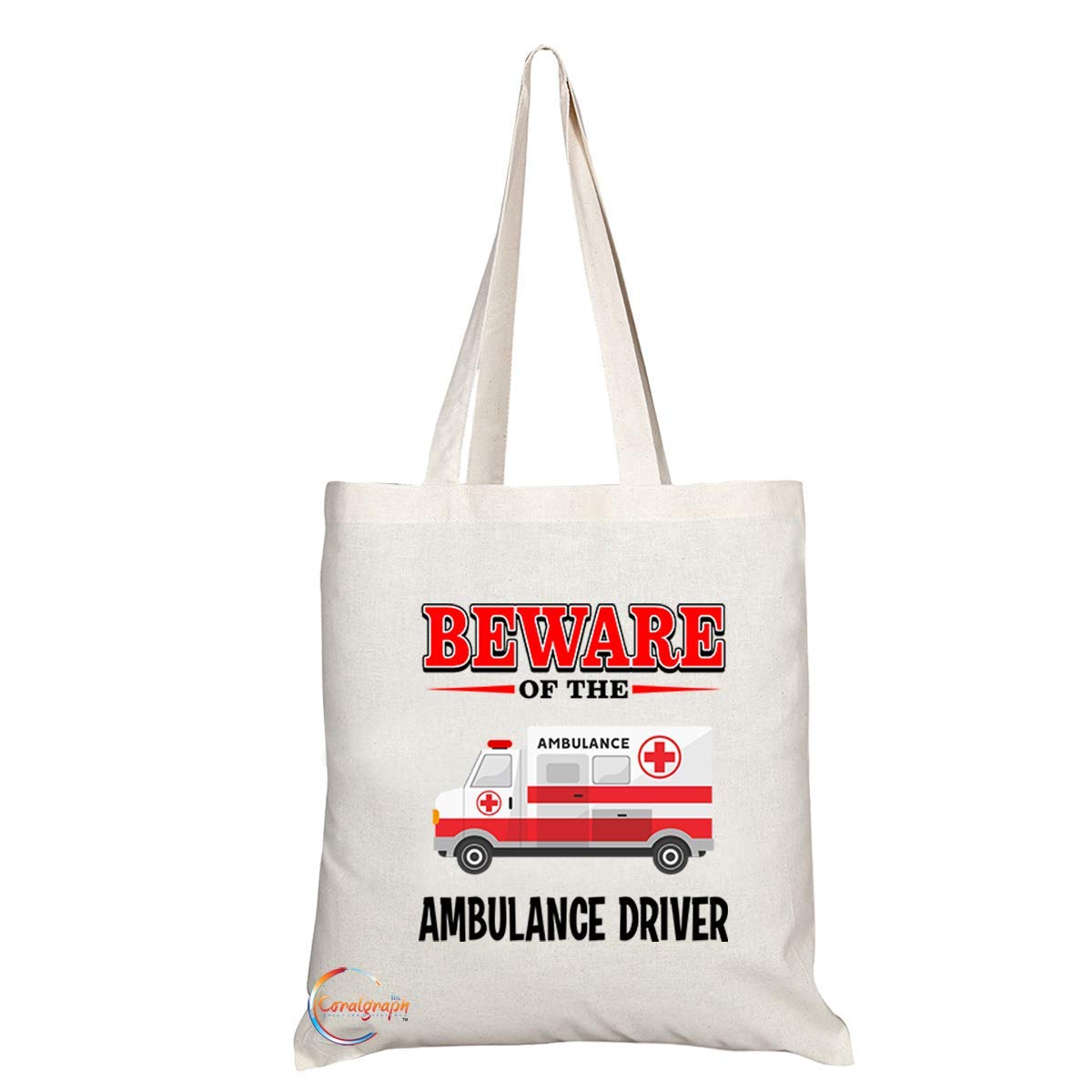 TB815 Beware of the Ambulance Driver Novelty Present Gift Printed Eco-Friendly Stylish Long Handled Tote Shoulder Bag