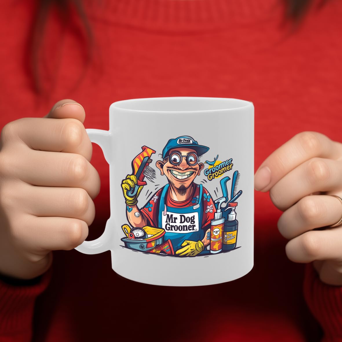 Mr Dog Groomer  - For Dog Groomers, Pet Care Professionals, Animal Lovers, Durable Ceramic, Dishwasher Safe, Premium Print Mg6086 - Funny Printed Coffee Mug - Great Gift Idea