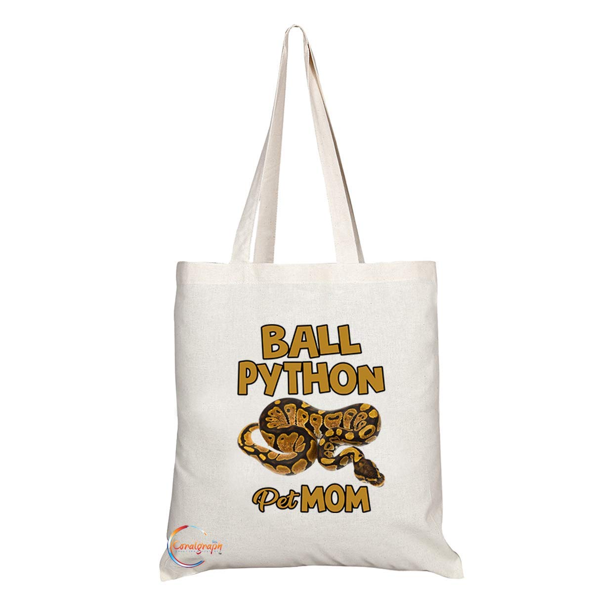 TB623 Pet MOM BALL PYTHON Novelty Present Gift Printed Eco-Friendly Stylish Long Handled Tote Shoulder Bag