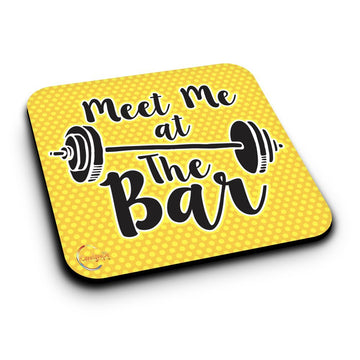 ER205 Meet Me At The Bar Novelty Present Gift Printed MDF Wooden Coaster