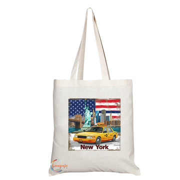 TB1511 New York Brooklyn Bridge Novelty Present Gift Printed Tourist Tote Shoulder Souvenir Gift Bag (New York TB2035)