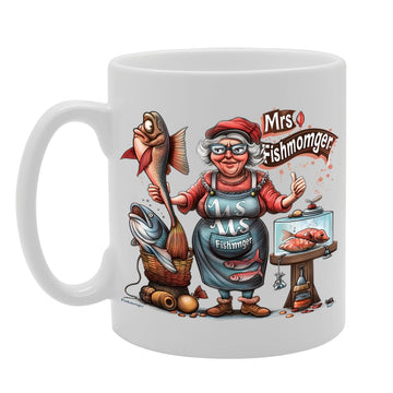 Mrs Fishmonger  - Ideal For Fishmongers, Seafood Lovers, Culinary Enthusiasts - Dishwasher Safe Mg6005 - Funny Printed Coffee Mug - Great Gift Idea