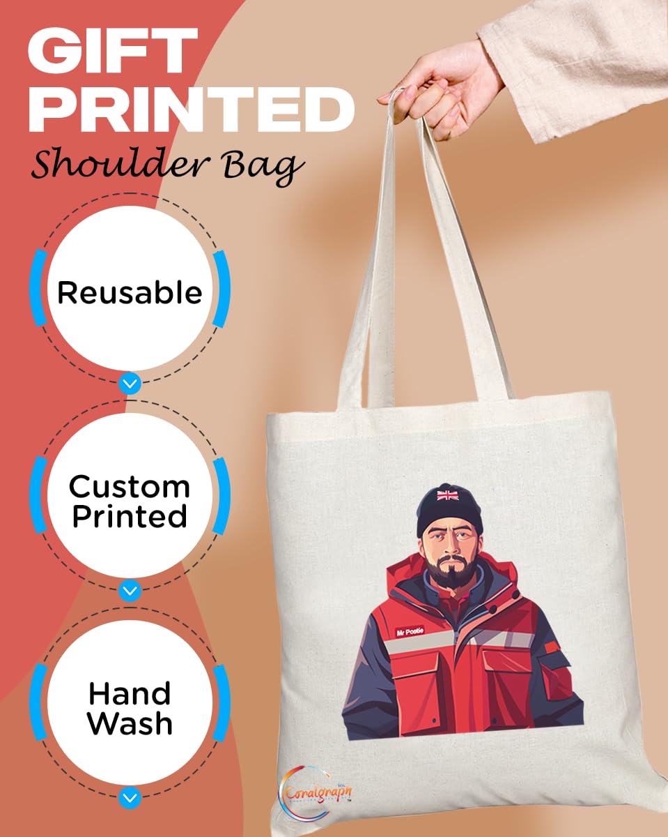 TB1750 Mr Postie Tote Bag - Great for Postmen, Mail Carriers, Postal Workers - Sustainable, Stylish, Long Handled, Durable and Reusable