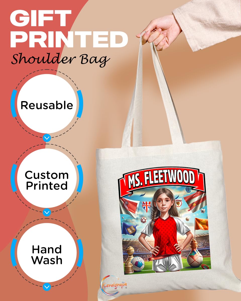 TB1666 Ms Fleetwood Footie Fan Lady Girl Tote Bag - Eco-Friendly, Stylish, Long Handled, Perfect Novelty Gift by
