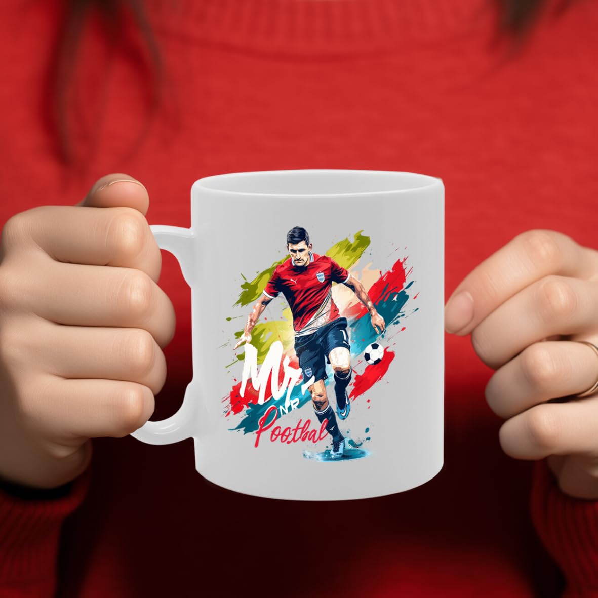 Mr Football  - Ideal For Football Players And Fans, 11Oz Ceramic Coffee  For Sports Enthusiasts And Team Supporters Mg5975 - Funny Printed Coffee Mug - Great Gift Idea