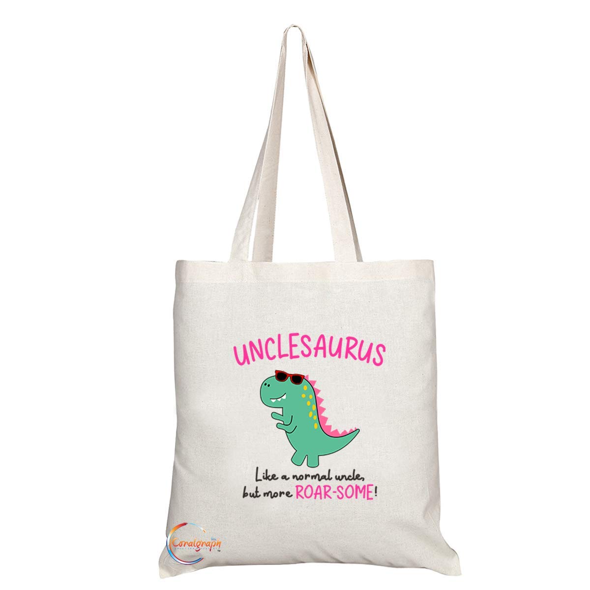 TB753 Unclesaurus Like A Normal Uncle But More Roar-Some Novelty Present Gift Printed Eco-Friendly Stylish Long Handled Tote Shoulder Bag