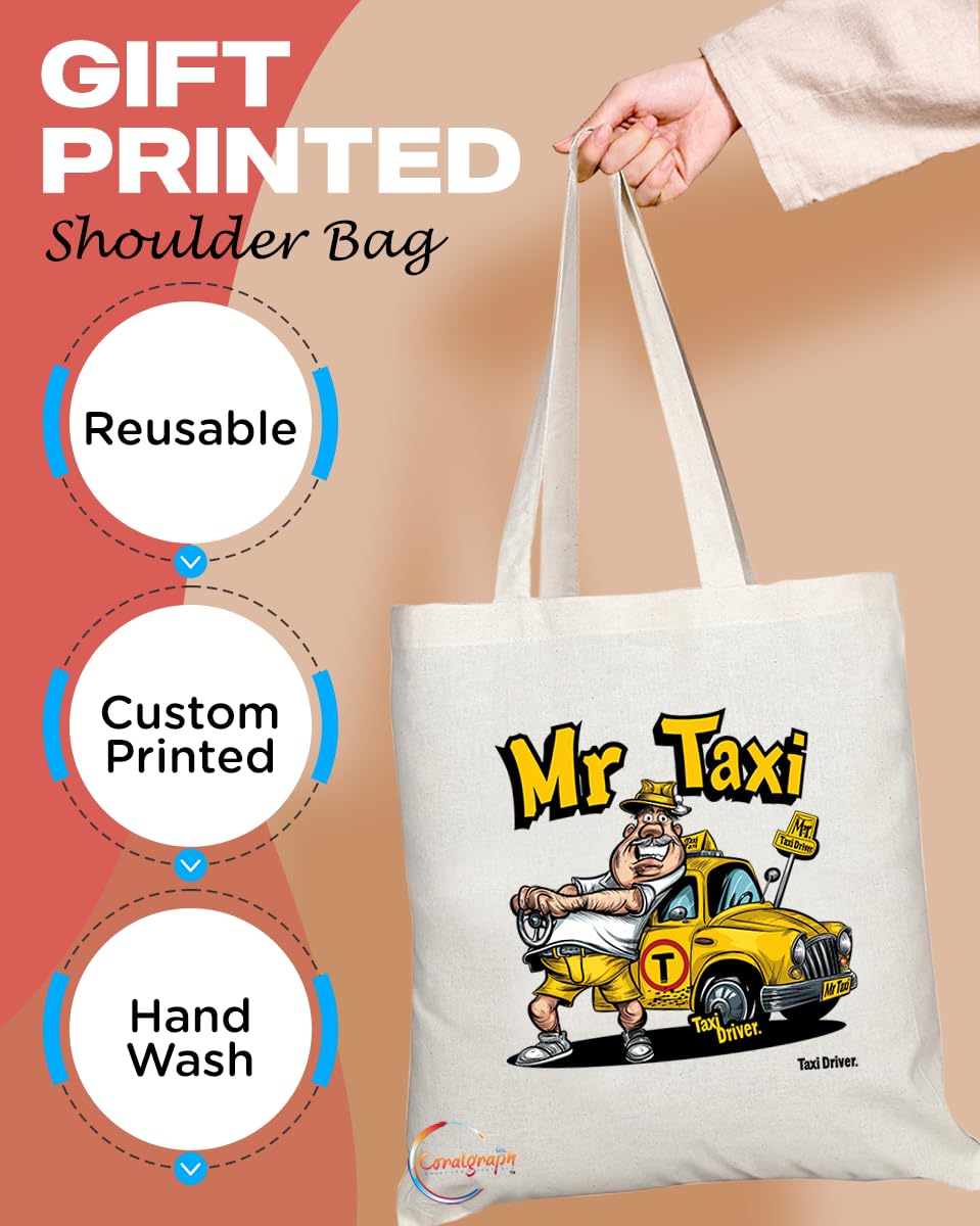 TB1998 Mr Taxi Tote Bag - Ideal for Taxi Drivers, Cab Drivers, and Transportation Workers - Tote Bag with Fun Design