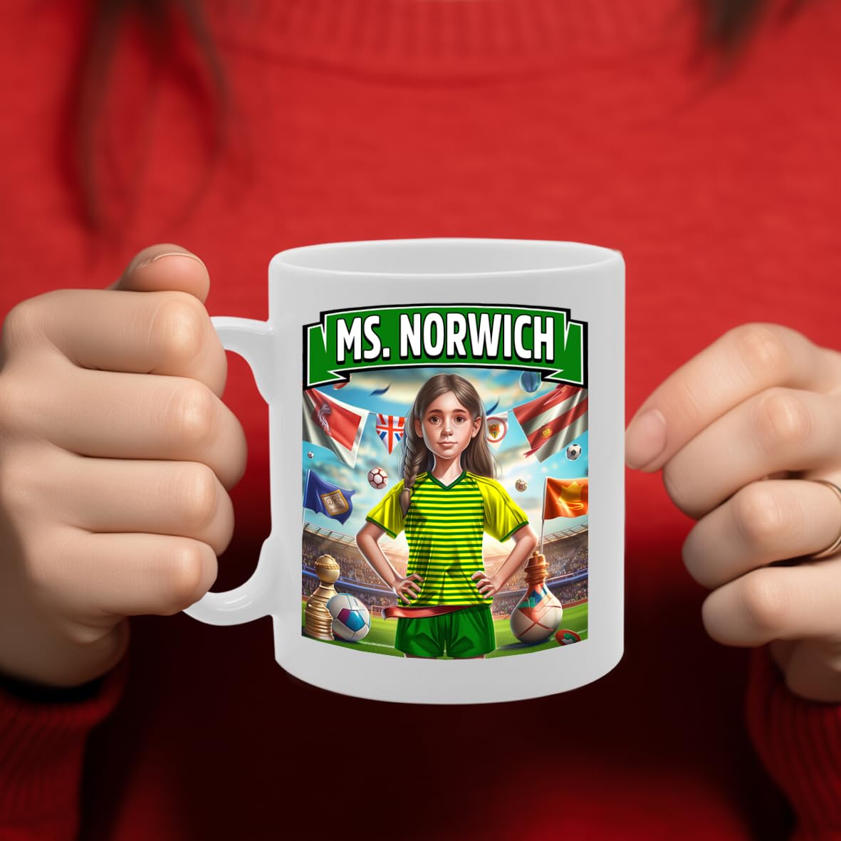 Ms Norwich   Printed Tea Coffee Ceramic  For Footie Fan Ladies Girls Mg6384 - Funny Printed Coffee Mug - Great Gift Idea