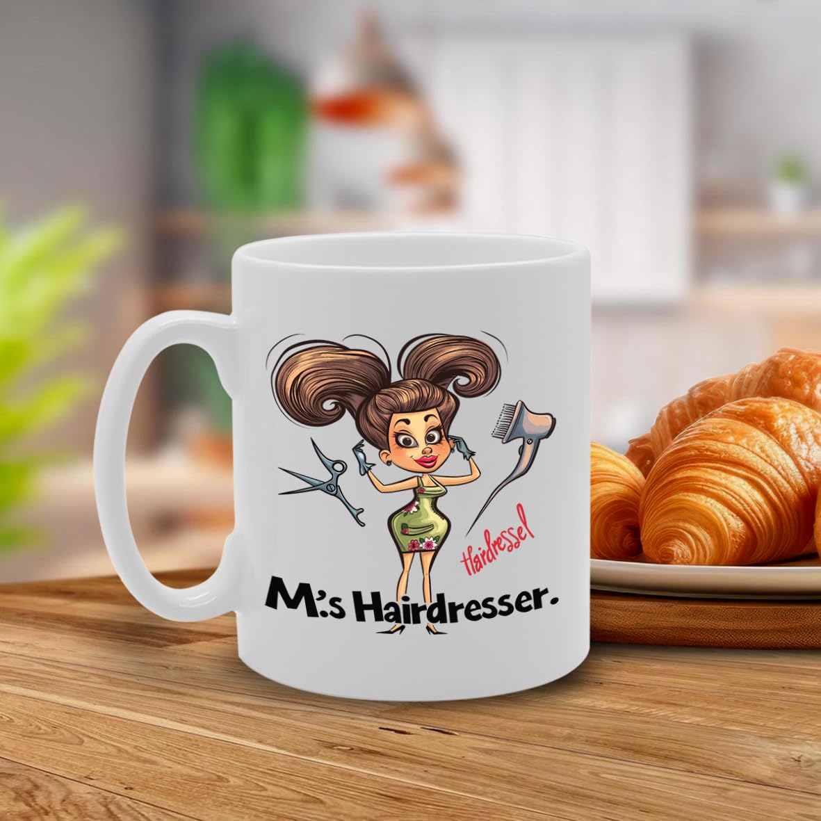 Ms Hairdresser Ceramic  - Ideal For Hair Stylists, Salon Professionals, And Beauty Enthusiasts - 11Oz Coffee  With Chic Design Mg6280 - Funny Printed Coffee Mug - Great Gift Idea