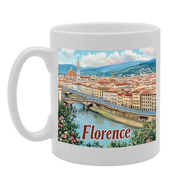 11Oz Dishwasher-Safe Ceramic  Featuring Popular Cities & Capitals From Europe And Around The World (Florence) - Funny Printed Coffee Mug - Great Gift Idea