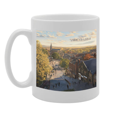 Printed Coffee Ceramic  Featuring Cities And Landmarks In United Kingdom (Wrexham) - Funny Printed Coffee Mug - Great Gift Idea