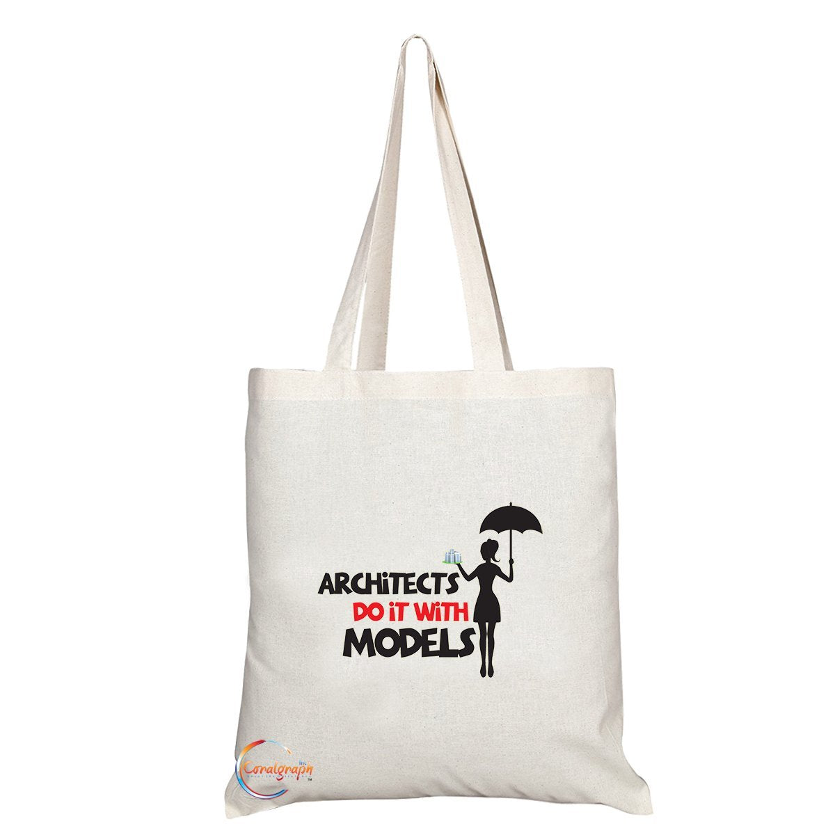 TB104 Architects Do It With Models Novelty Present Gift Printed Eco-Friendly Stylish Long Handled Tote Shoulder Bag