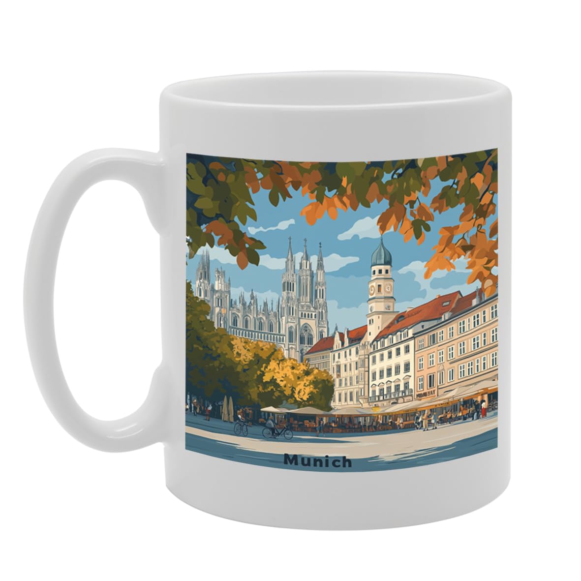 11Oz Dishwasher-Safe Ceramic  Featuring Popular Cities & Capitals From Europe And Around The World (Munich) - Funny Printed Coffee Mug - Great Gift Idea