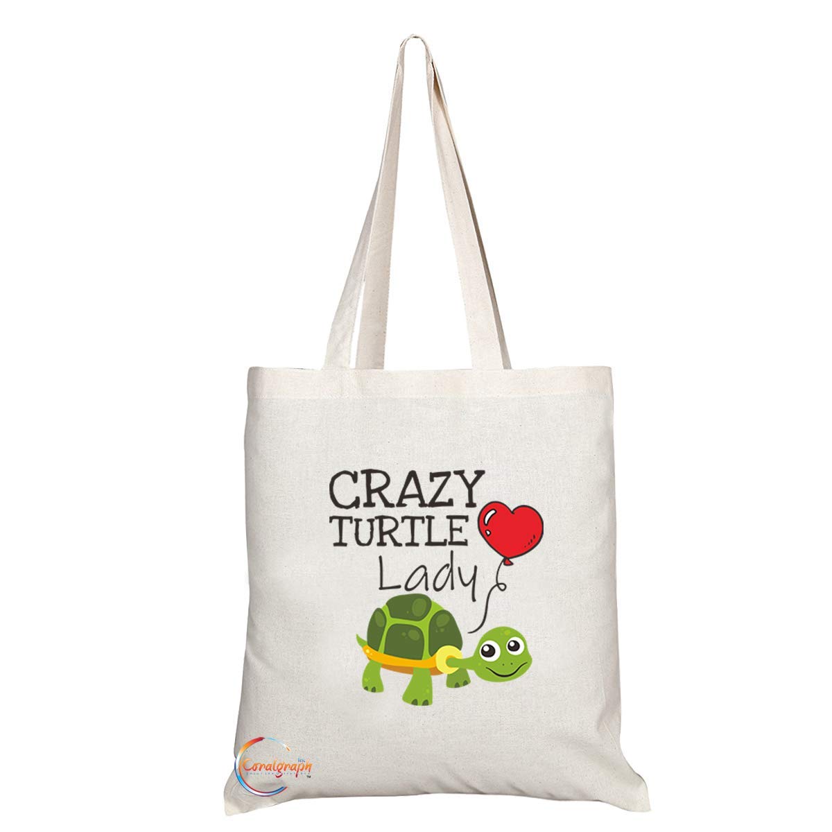 TB693 CRAZY TURTLE Lady Novelty Present Gift Printed Eco-Friendly Stylish Long Handled Tote Shoulder Bag
