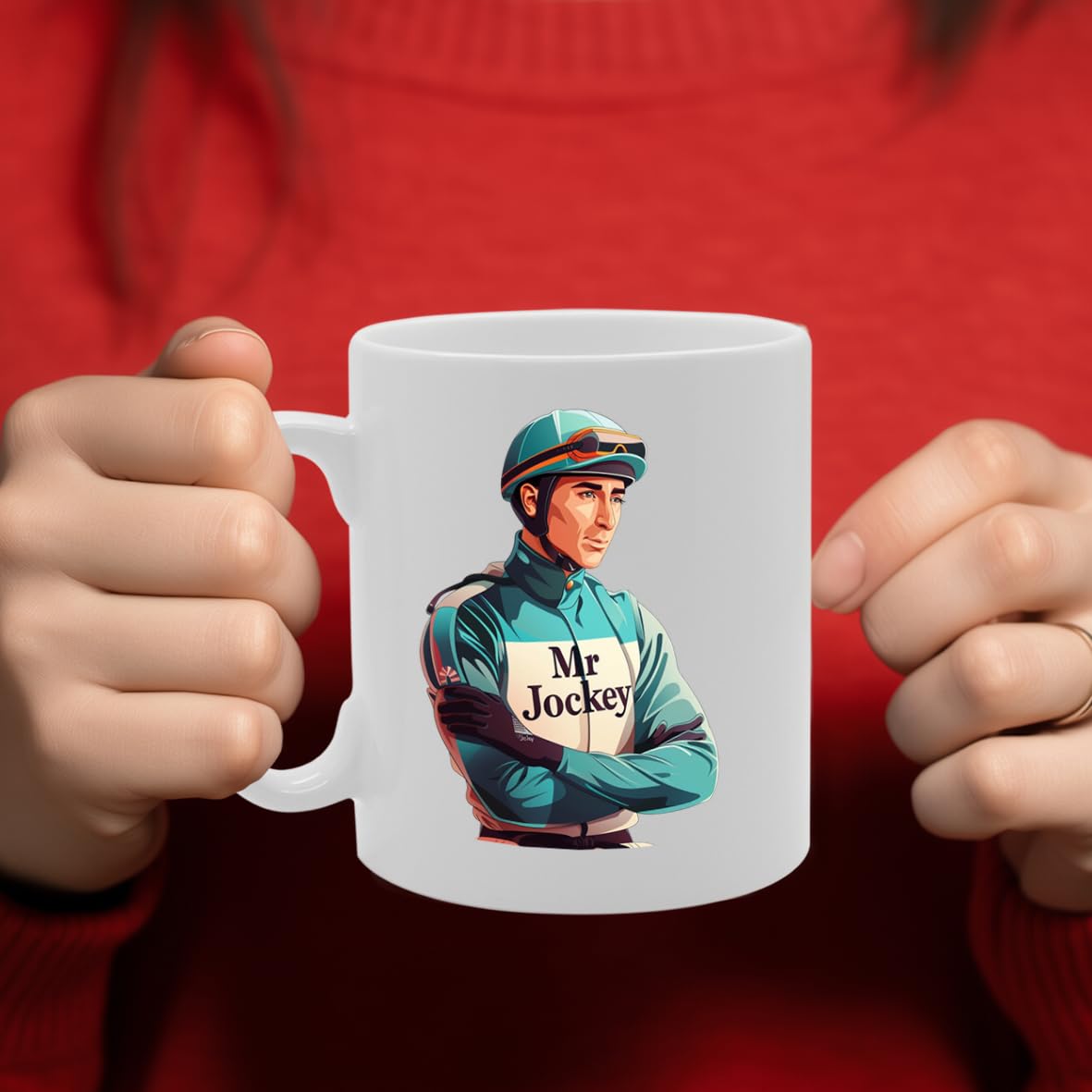 Mr Jockey  - Ideal For Jockeys And Horse Racing Enthusiasts, 11Oz Ceramic Coffee  For Equestrian Sports Lovers Mg5971 - Funny Printed Coffee Mug - Great Gift Idea
