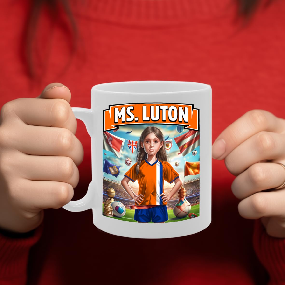 Ms Luton   Printed Tea Coffee Ceramic  For Footie Fan Ladies Girls Mg6384 - Funny Printed Coffee Mug - Great Gift Idea