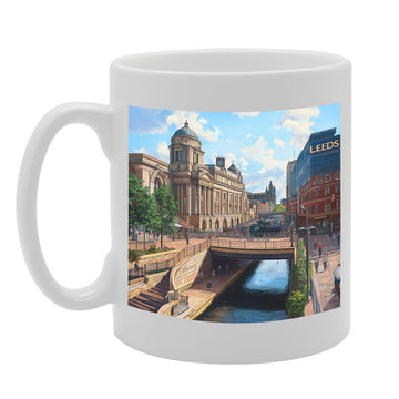 Printed Coffee Ceramic  Featuring Cities And Landmarks In United Kingdom (Leeds) - Funny Printed Coffee Mug - Great Gift Idea