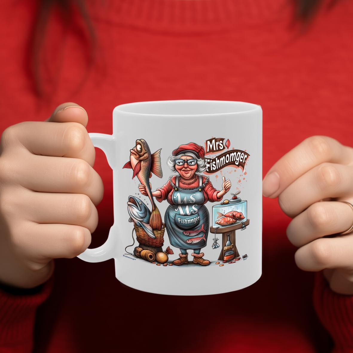 Mrs Fishmonger  - Ideal For Fishmongers, Seafood Lovers, Culinary Enthusiasts - Dishwasher Safe Mg6005 - Funny Printed Coffee Mug - Great Gift Idea