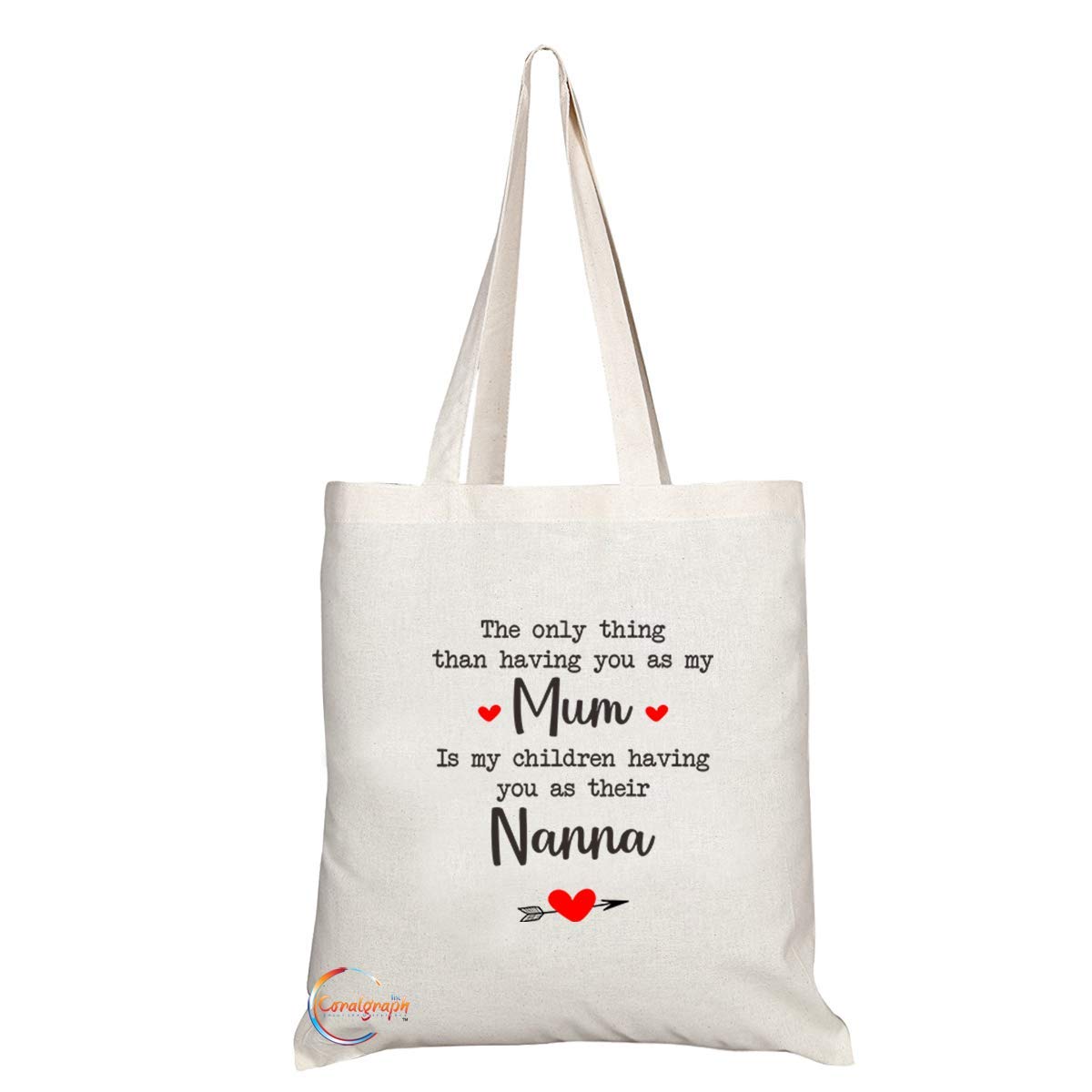 TB734 Only Thing Than Having You As My Mum Is Children Having You As Nana Novelty Present Gift Printed Eco-Friendly Stylish Long Handled Tote Shoulder Bag